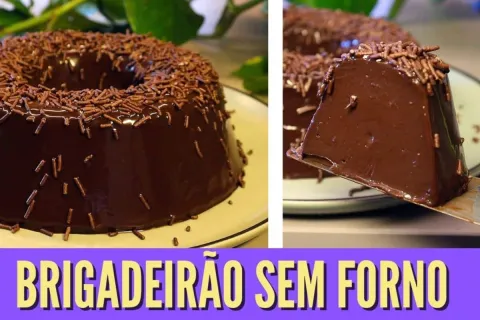 Brigadeirão sem forno e sem fogo, feito em apenas 5 minutos,