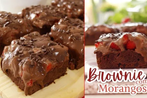 Brownie com morango: uma combinação irresistível e deliciosa