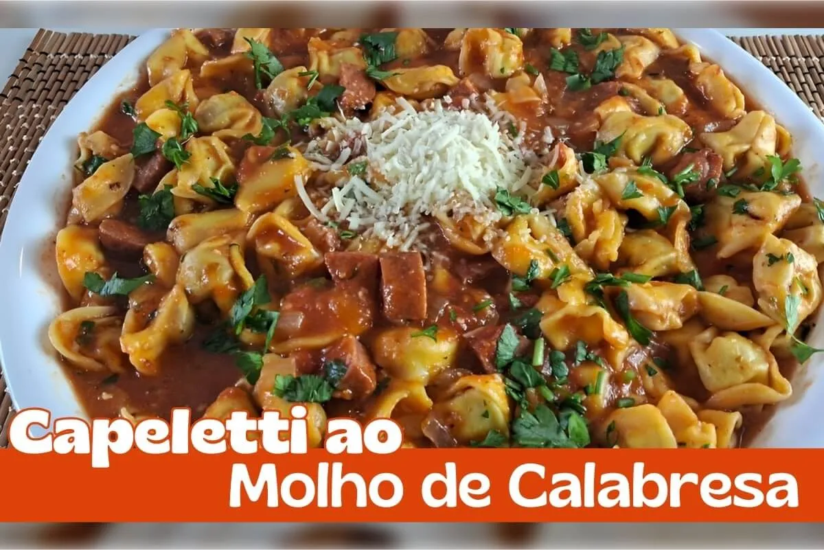 Capeletti com calabresa cremoso e saboroso: prato completo q