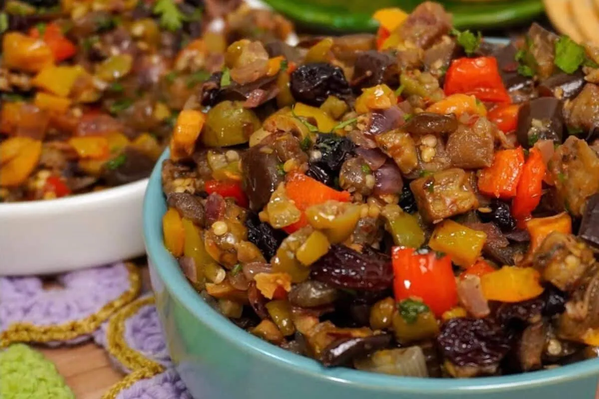 Caponata de berinjela com um truque especial para não amarga
