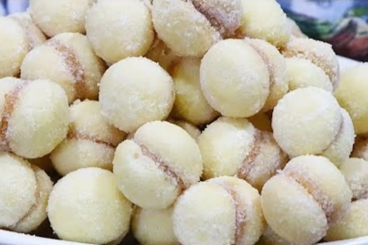 Casadinho de doce de leite fácil, sequinho e econômico, um b