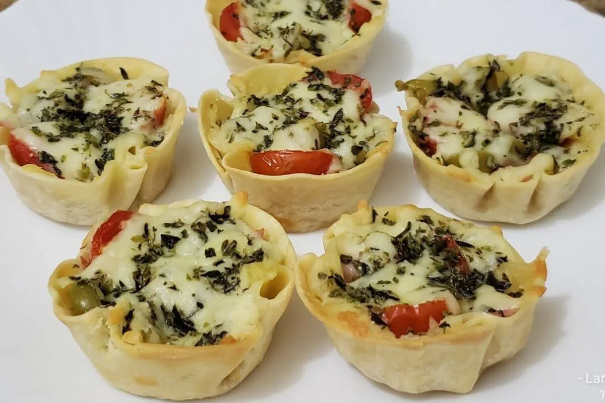 Cestinha de massa de pastel um petisco muito saboroso e fáci