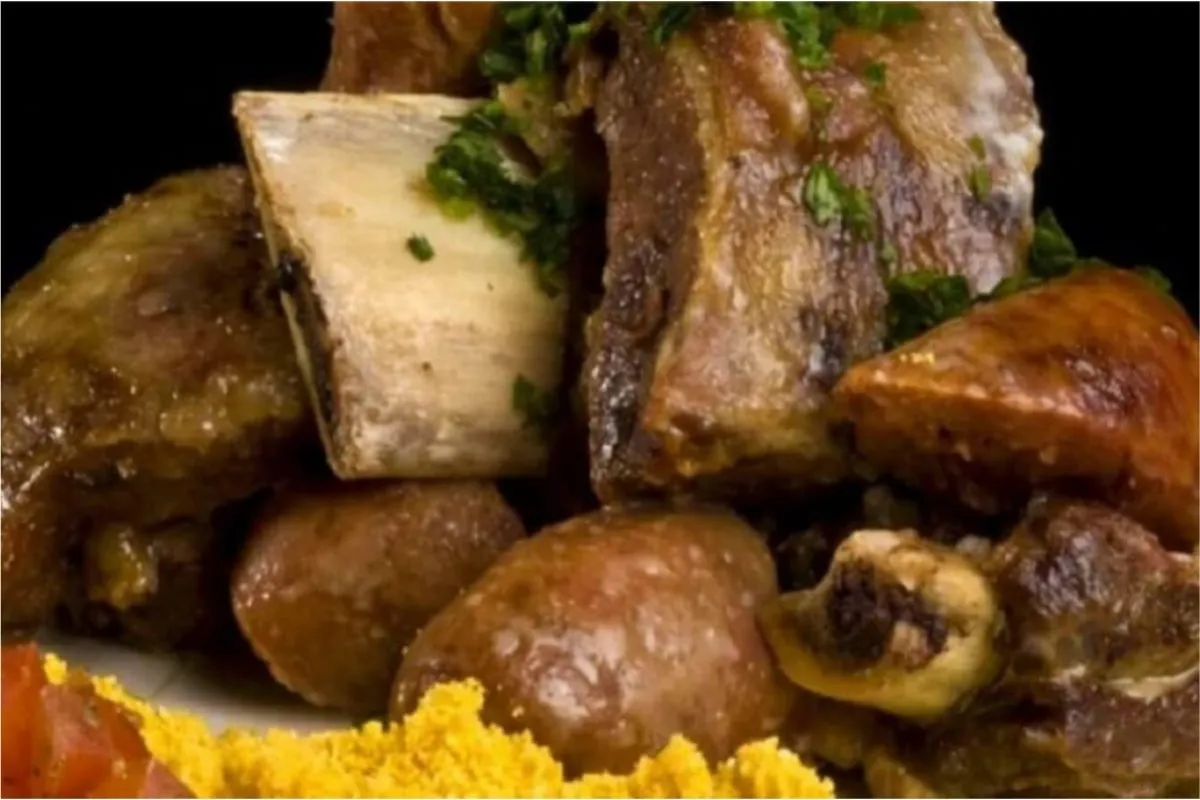 Churrasco de pescador ou costela na panela de pressão com li