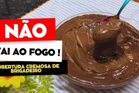 Cobertura cremosa de brigadeiro, uma receita divina que rend