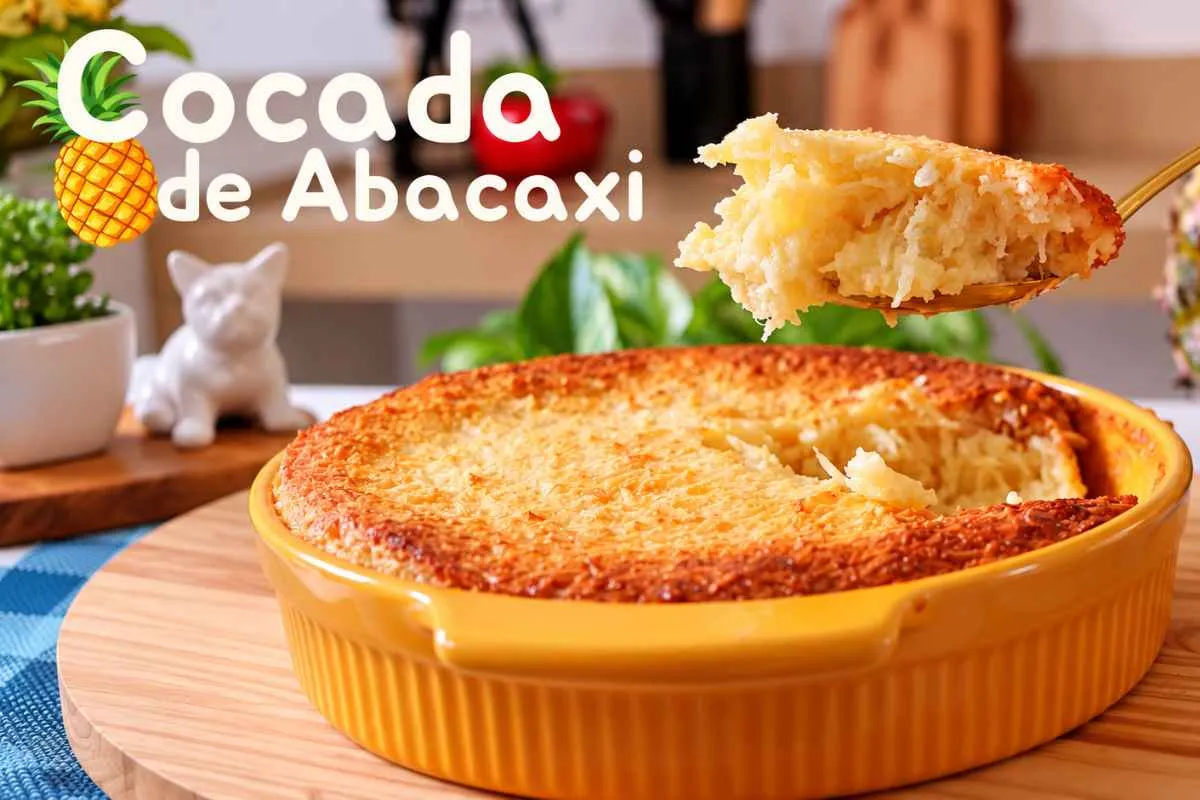 Cocada de forno cremosa com abacaxi super fácil, rápida e do