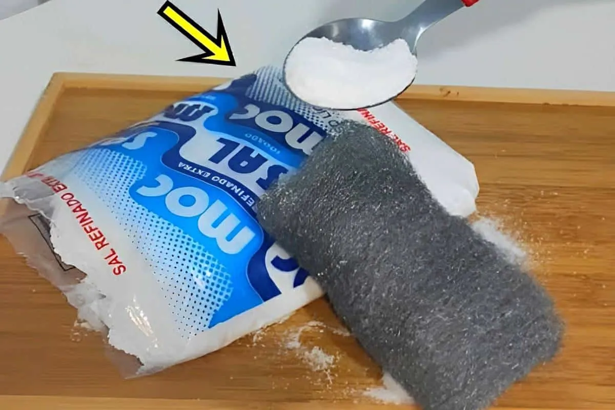 Coloque sal no bombril e deixe suas panelas brilhando com es