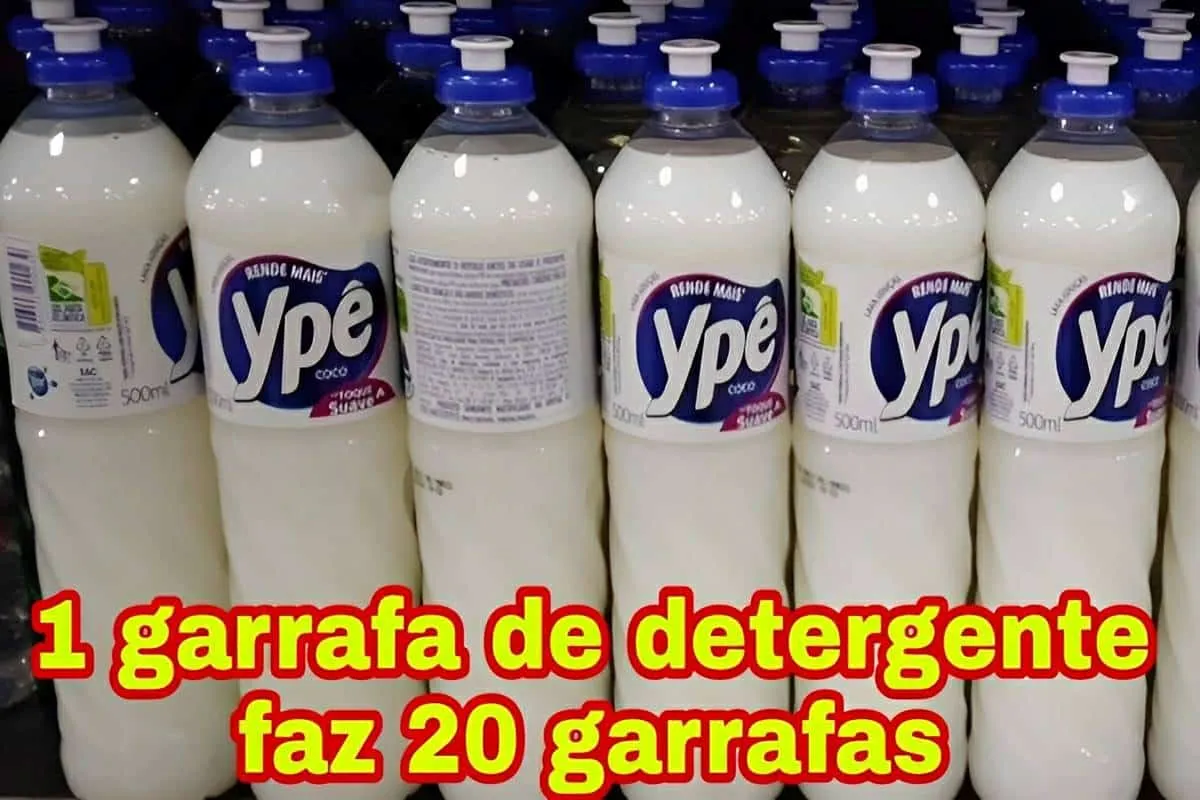 Com uma garrafa de detergente do mercado fiz 25 garrafas de
