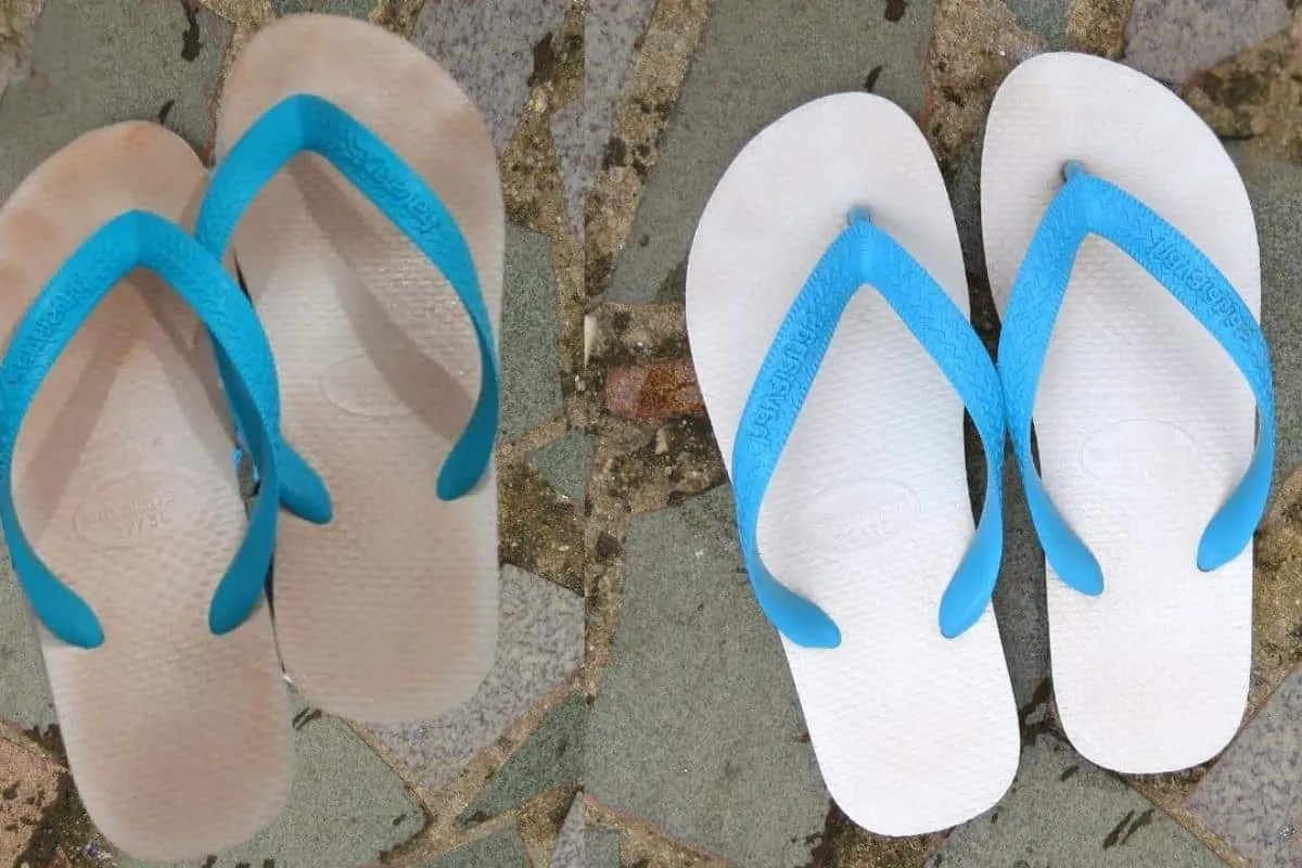 Como desencardir havaianas para ficar branquinhas parecendo