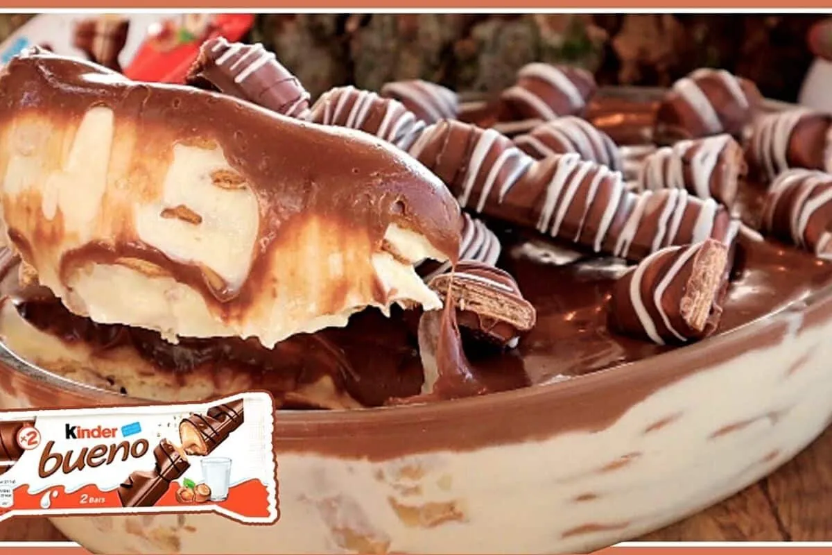 Como fazer sobremesa de Kinder Bueno na travessa, um pavê fá