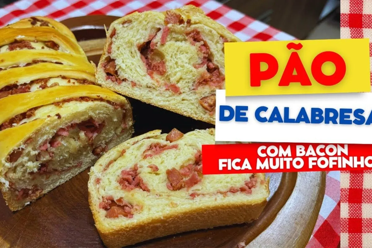Como fazer um pão de calabresa com bacon bem macio e cheio d