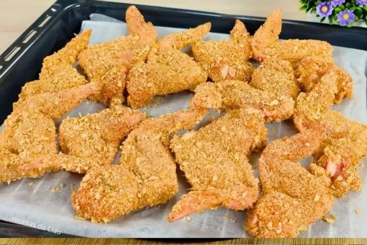 Como preparar asinha de frango crocante e sequinha que você