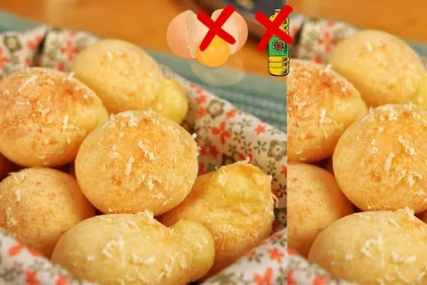Como preparar pão de queijo sem óleo que não murcha quando s