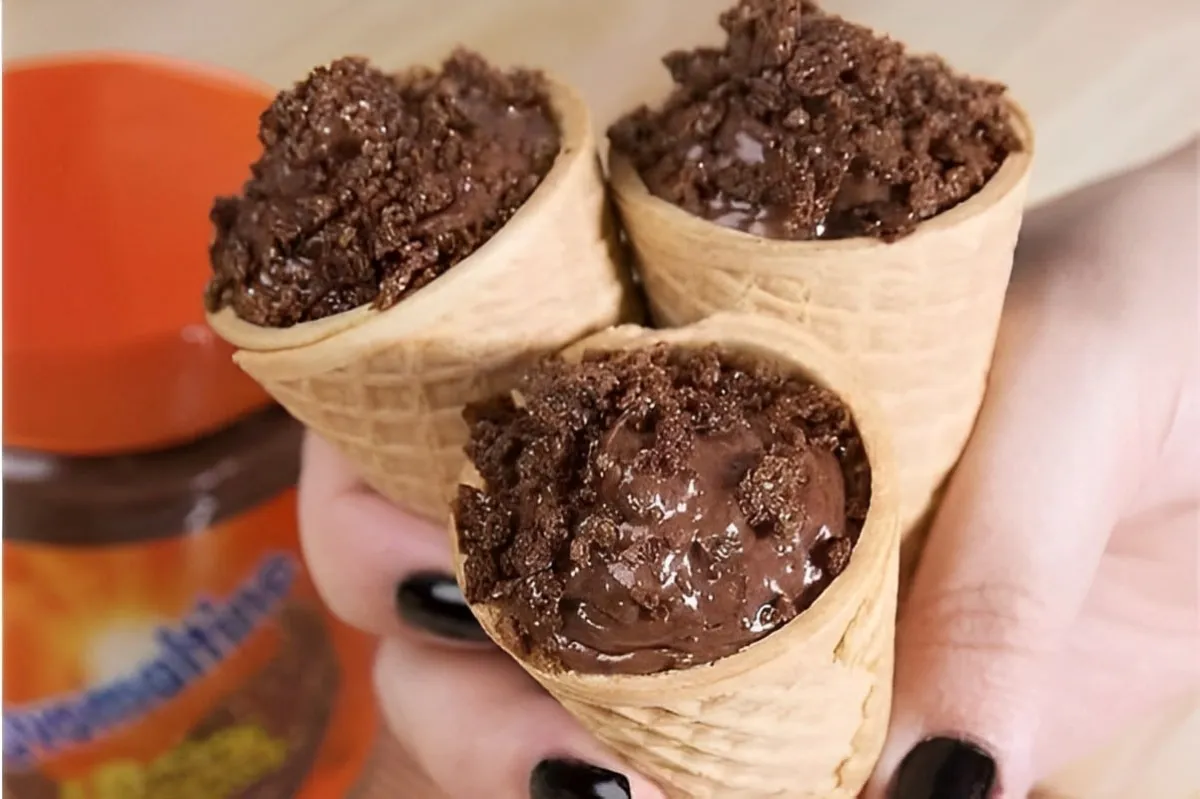 Cone trufado com recheio de Ovomaltine para fazer em casa ou