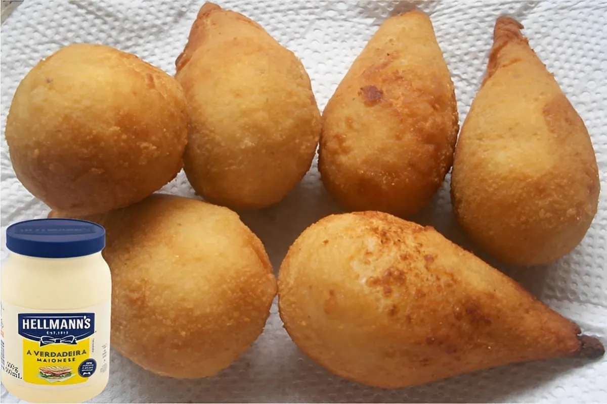 Coxinha com massa de maionese fácil e rápida você nunca mais