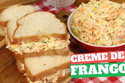 Creme de frango para recheio e lanche natural: muito leve e 