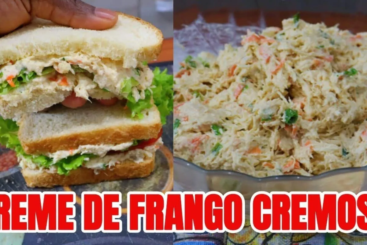 Creme de frango para sanduíche delicioso e muito suculento,