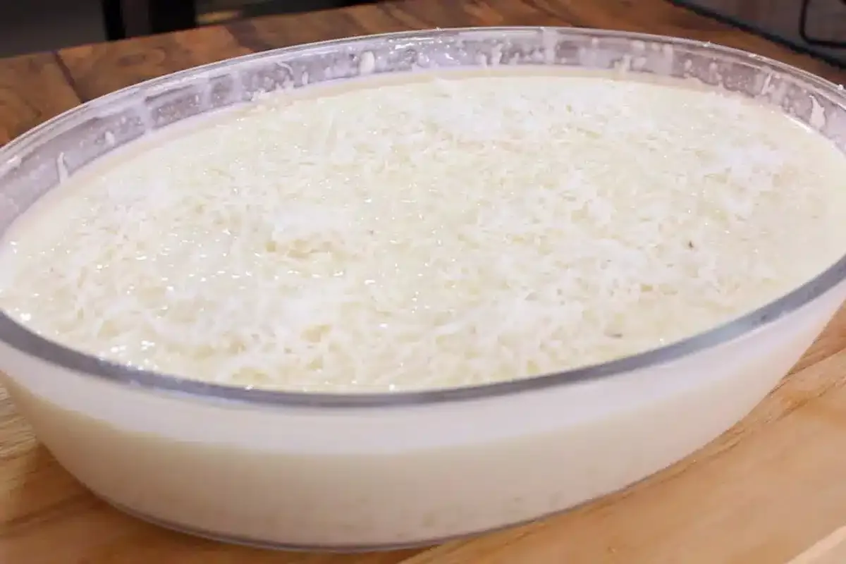 Creme de tapioca macio e refrescante com gostinho de coco, u