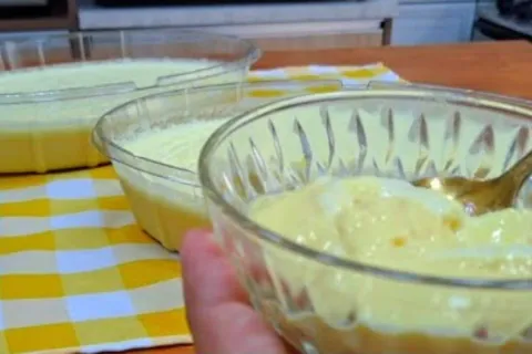Cremoso gelado de abacaxi com iogurte para refrescar a sua c