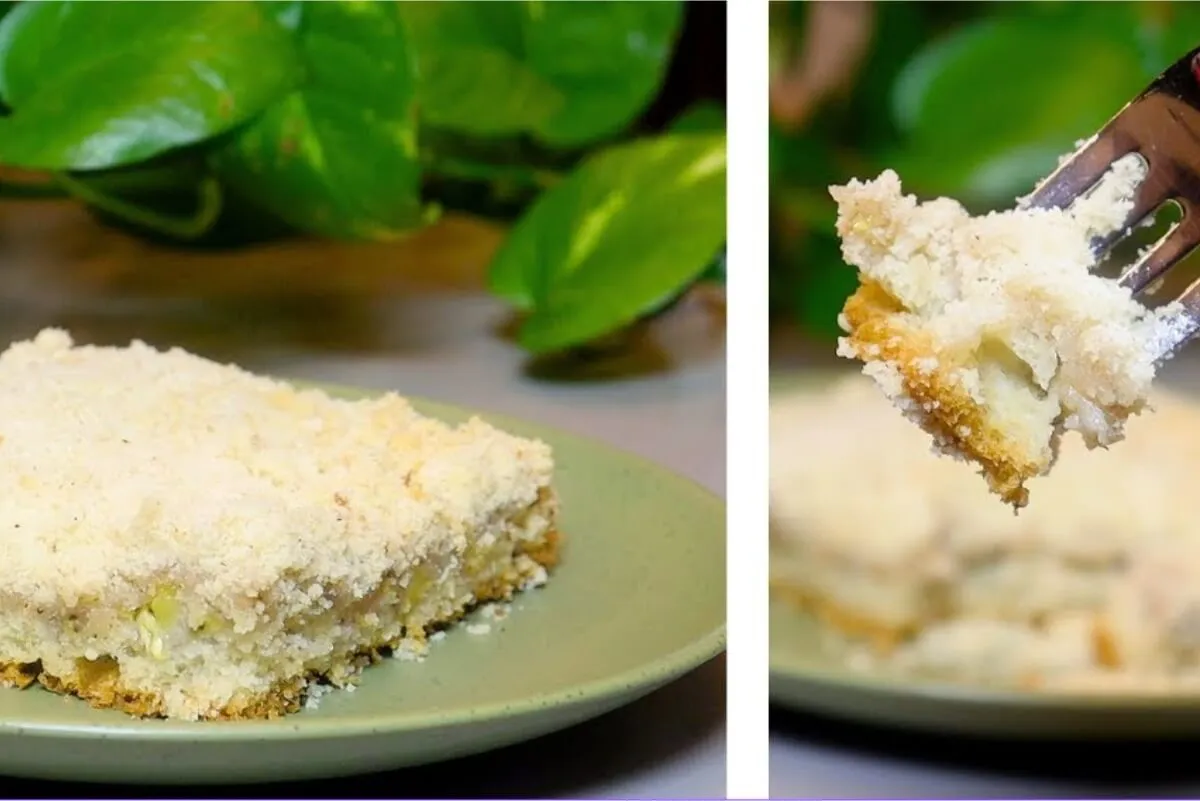 Cuca de banana com farofa deliciosa e simples de preparar pa