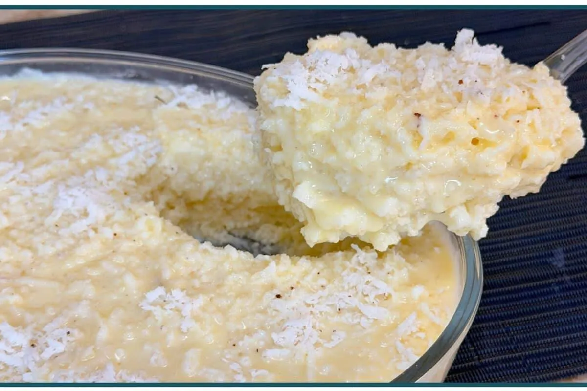 Cuscuz de tapioca cremoso com leite de coco e leite condensa