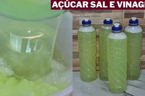 Detergente multiuso caseiro com vinagre e açúcar que limpa e