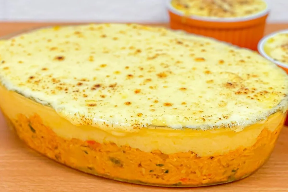 Escondidinho com flocão bem temperado, um prato econômico, n