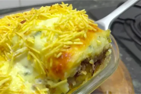 Escondidinho de fraldinha: veja como a carne com batatas fic