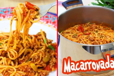 Espaguete a bolonhesa bem prático, que você faz em uma panel