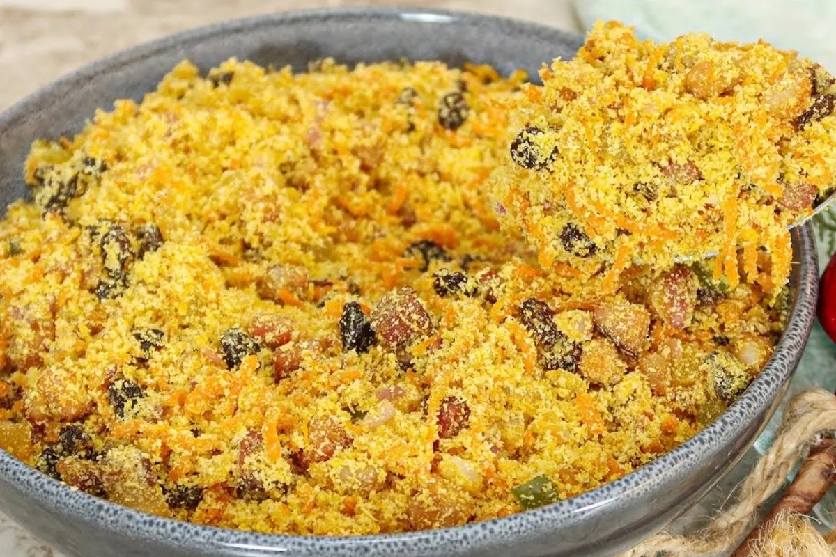 Farofa crocante para o natal completa e muito saborosa para
