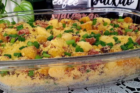 Farofa de bacon com abacaxi a mais saborosa de todas para ac