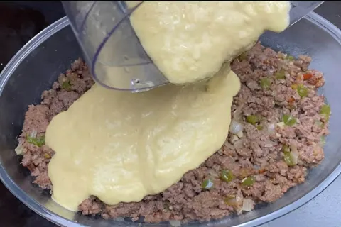 Fiz essa carne moída no forno em poucos minutos e todos na m