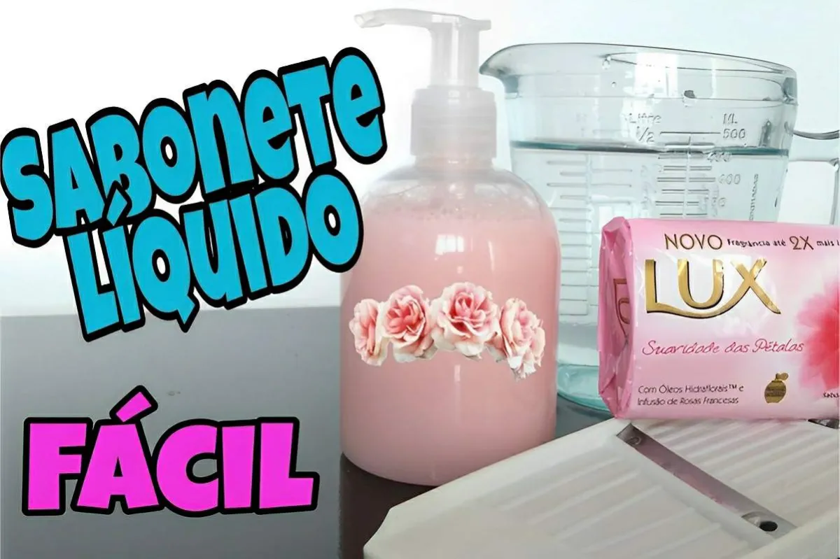 Fiz sabonete líquido caseiro da melhor qualidade gastando be
