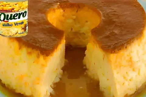 Fiz um pudim de milho cremoso e delicioso usando apenas 1 la