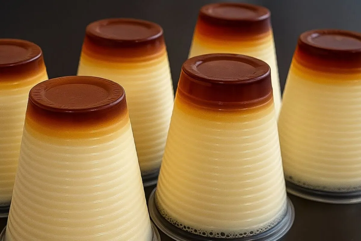Flan no copo que não precisa de fogo é só bater no liquidifi