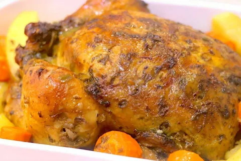 Frango assado de domingo simples e prático para você não per