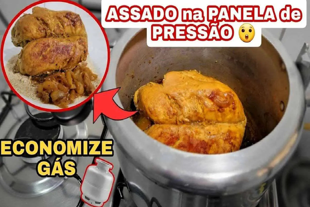 Frango assado na panela de pressão super suculento e macio