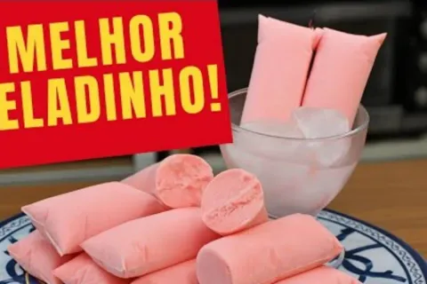 Geladinho cremoso de morango: bateu, gelou e está pronto, fi