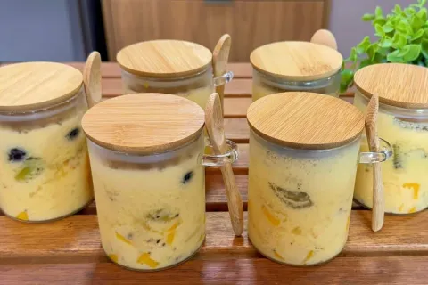 Gelado de maracujá super refrescante que leva poucos ingredi