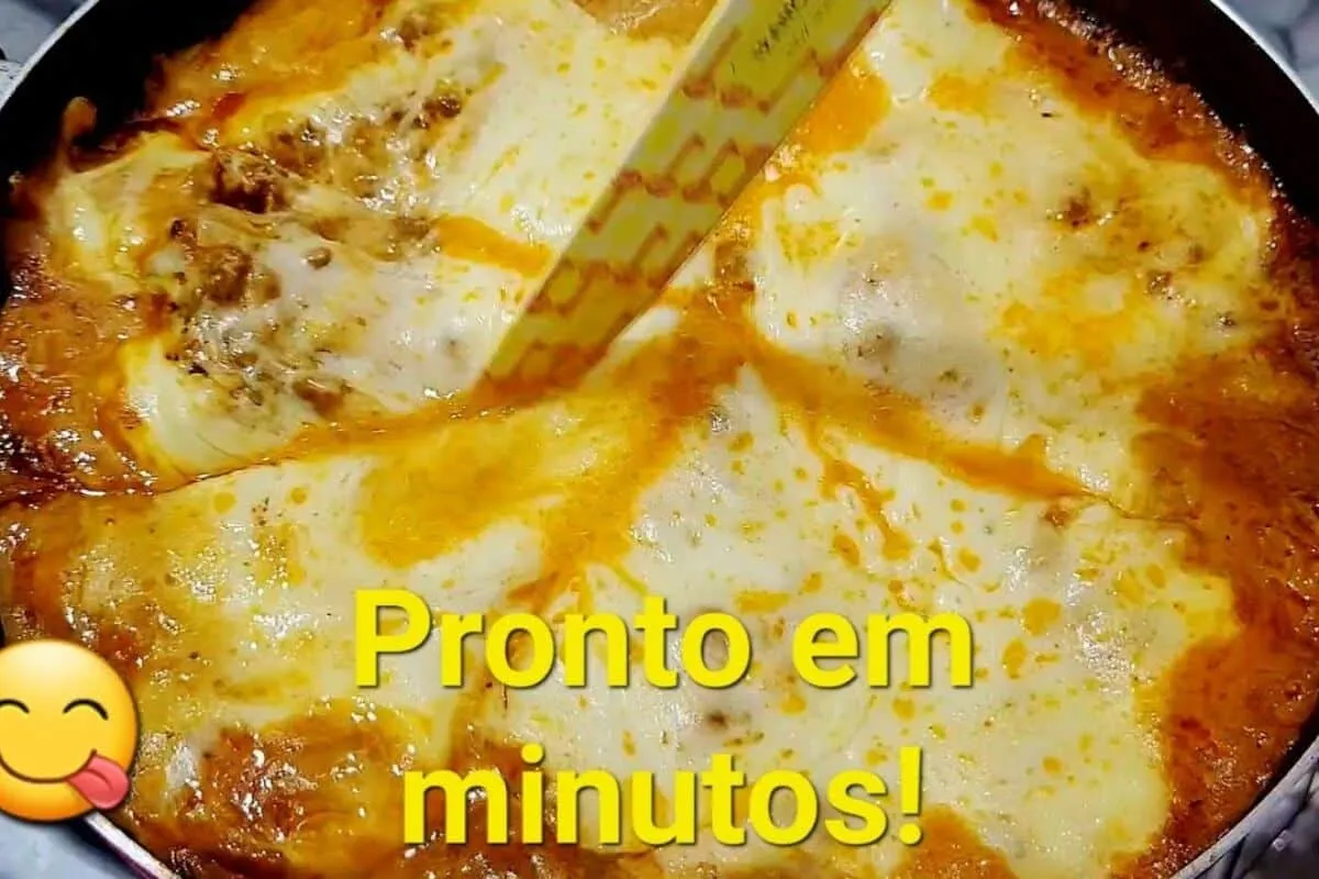 Lasanha de frigideira super cremosa e saborosa, para garanti