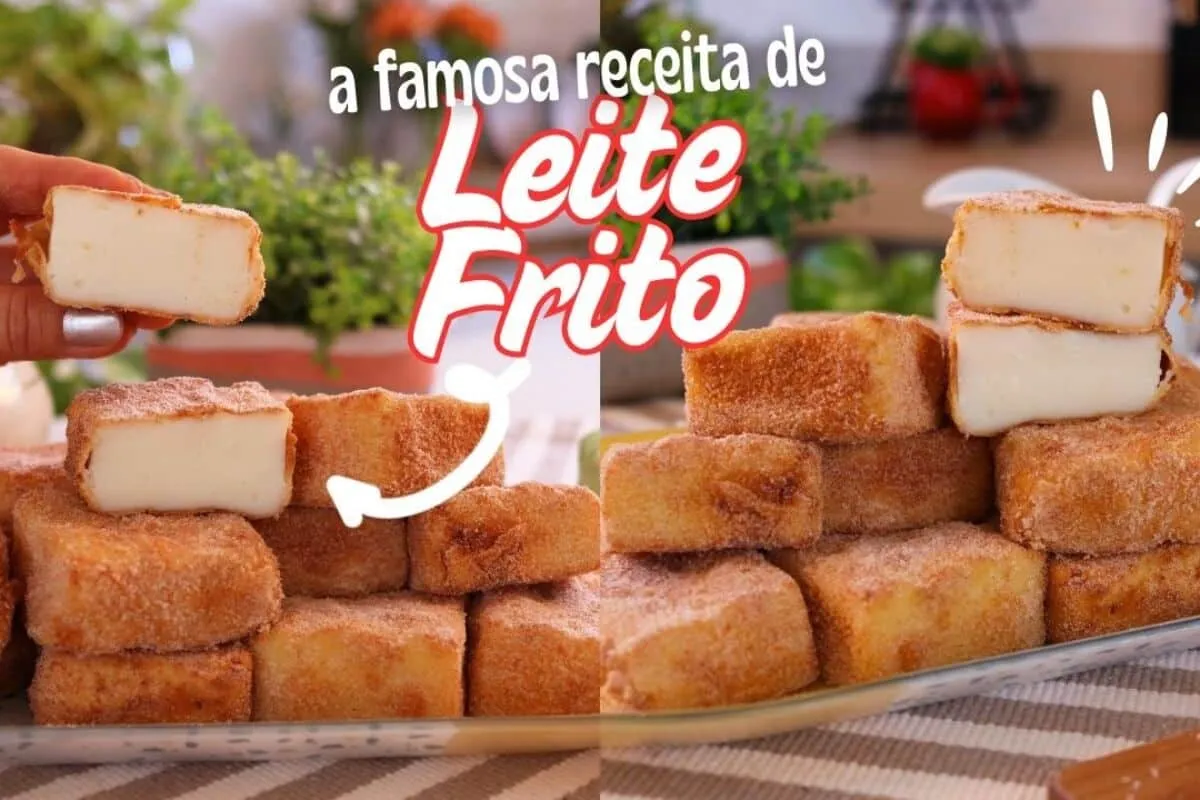 Leite frito super cremoso por dentro e com aquela casquinha