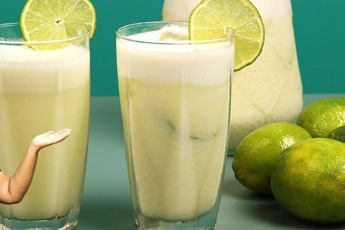 Limonada suíça cremosa muito refrescante, feita de um jeito