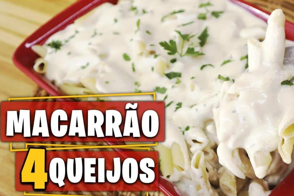 Macarrão 4 queijos super fácil e rápido de fazer para increm