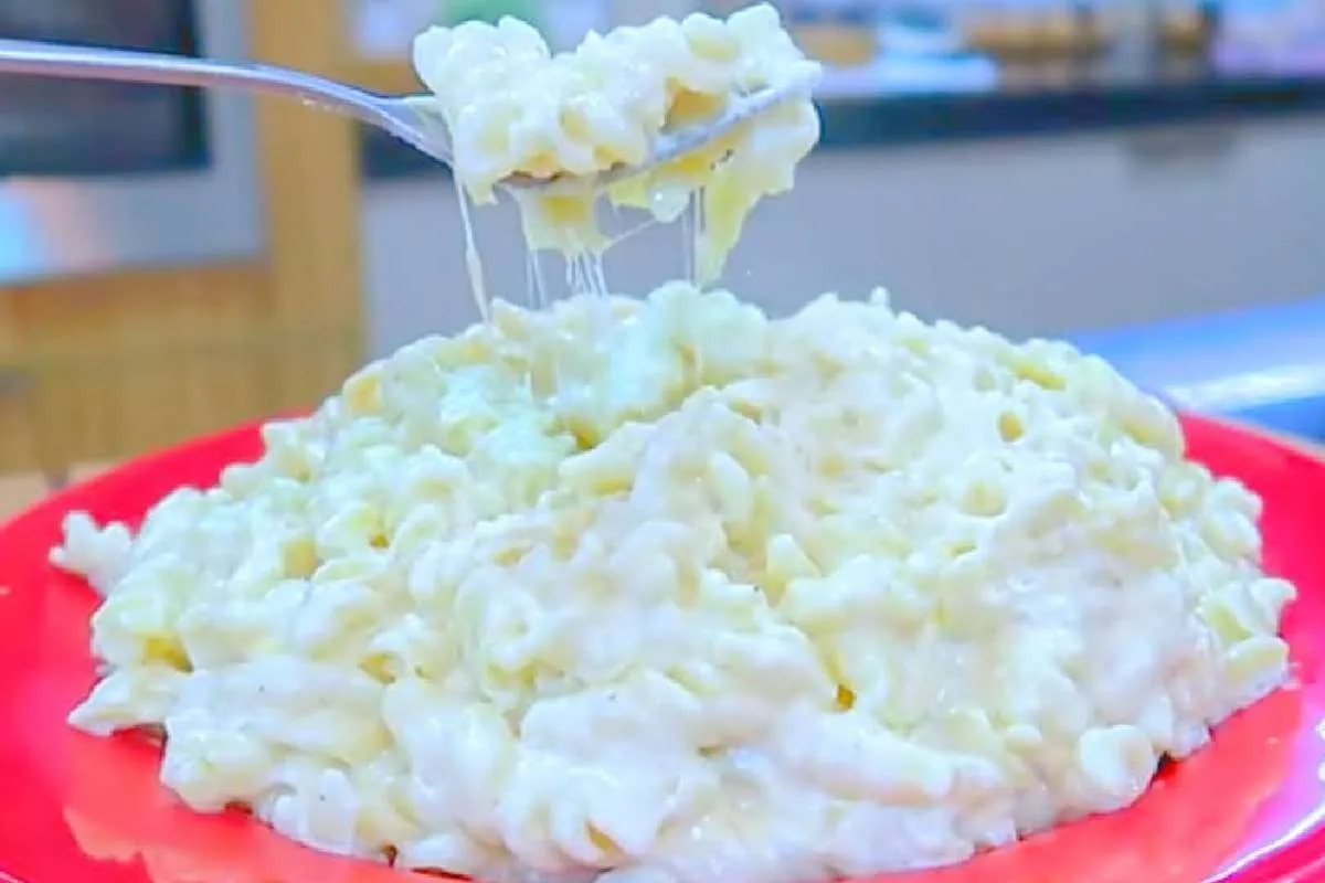 Macarrão com queijo super cremoso e fica pronto rapidinho