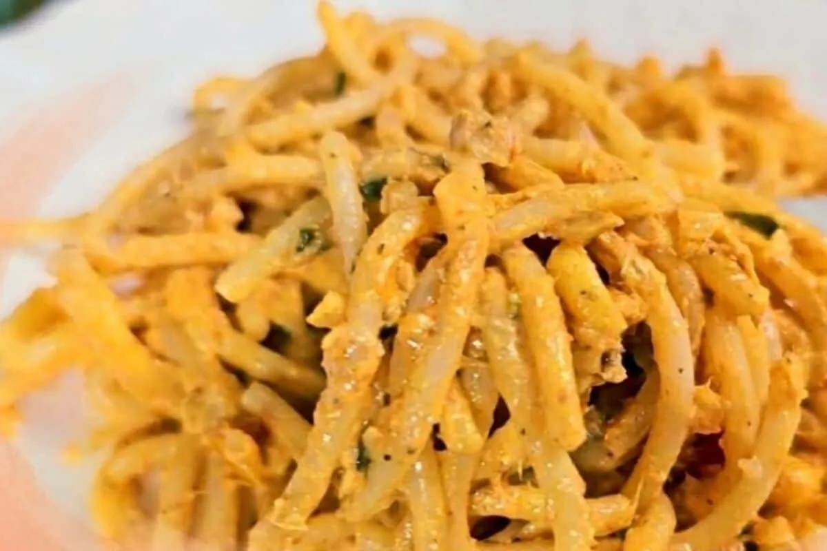 Macarrão com sardinha delicioso com aquele molho bem tempera