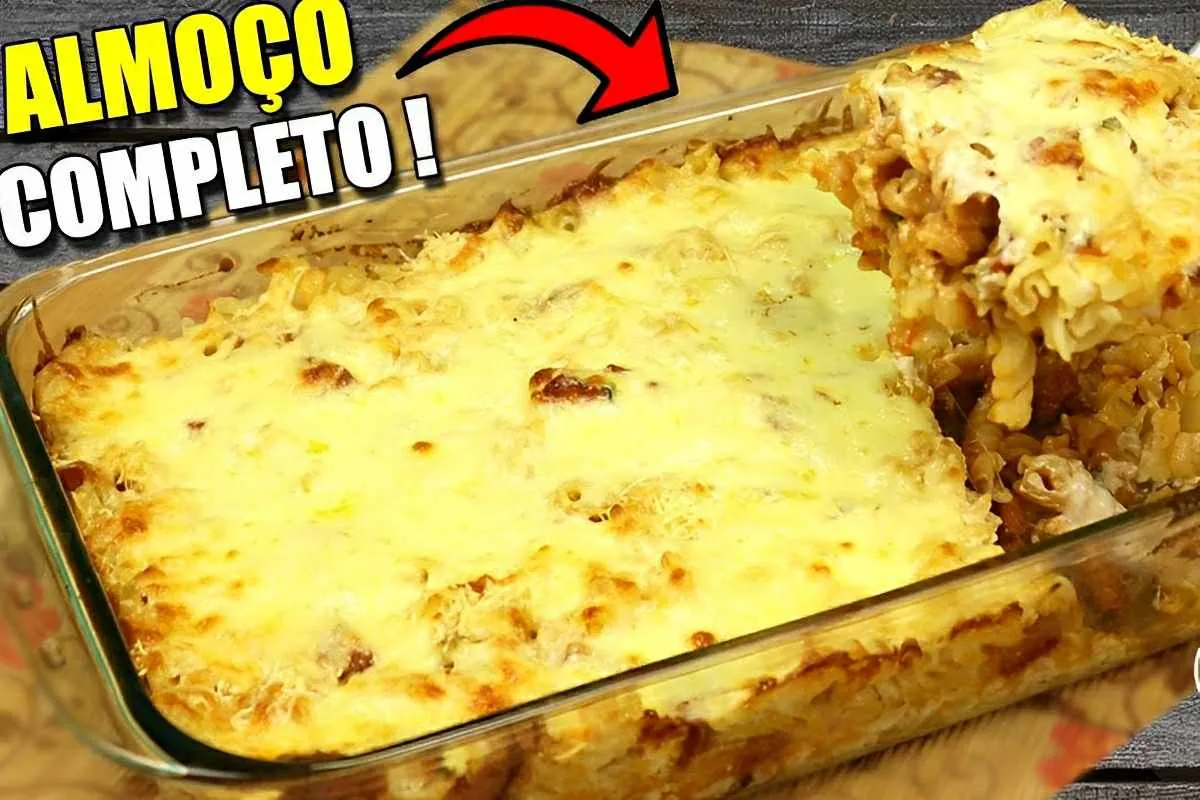 Macarrão de forno com calabresa e molho branco muito cremoso