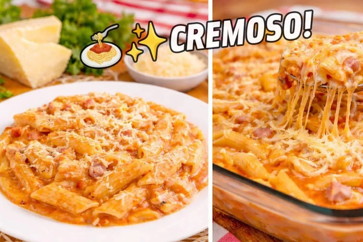 Macarrão de panela de pressão, para um almoço completo, rápi