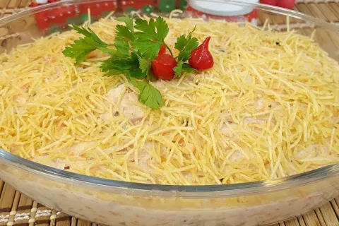 Maionese de frango defumado, um acompanhamento divino, digno