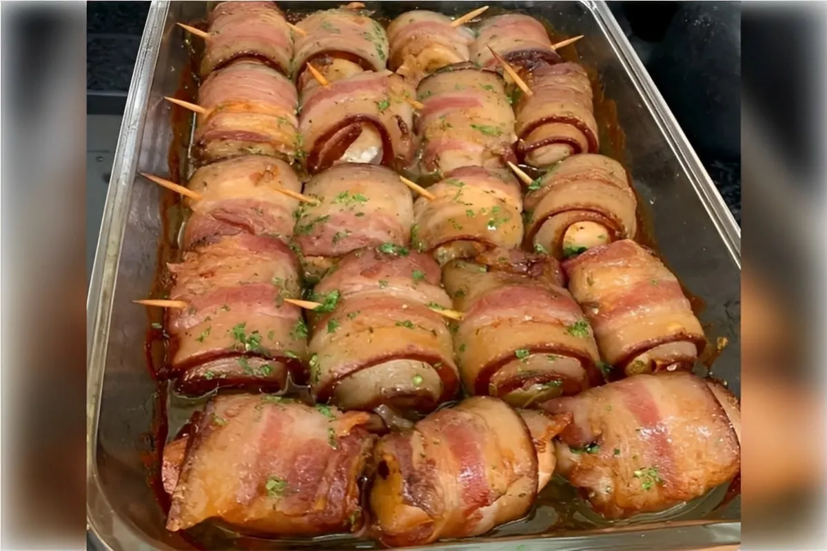 Medalhão de frango com bacon fácil para fazer no forno AirFr