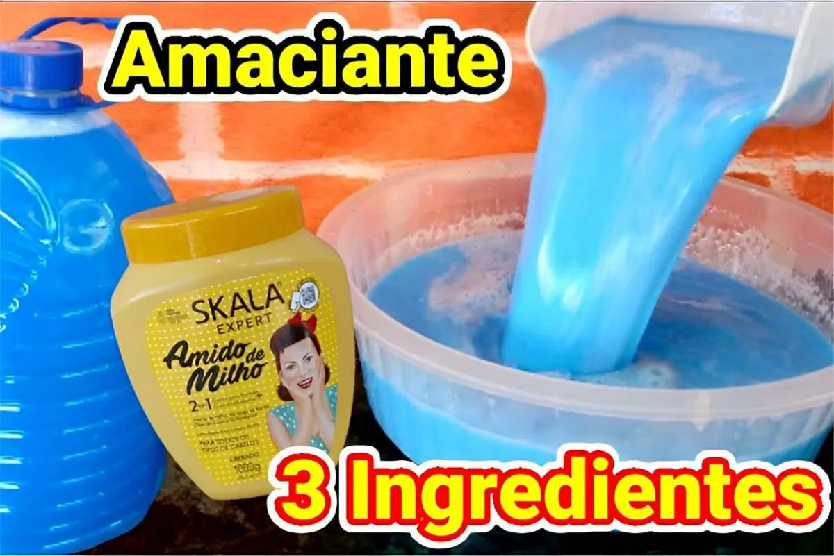 Misturei 3 ingredientes e fiz um poderoso amaciante de roupa