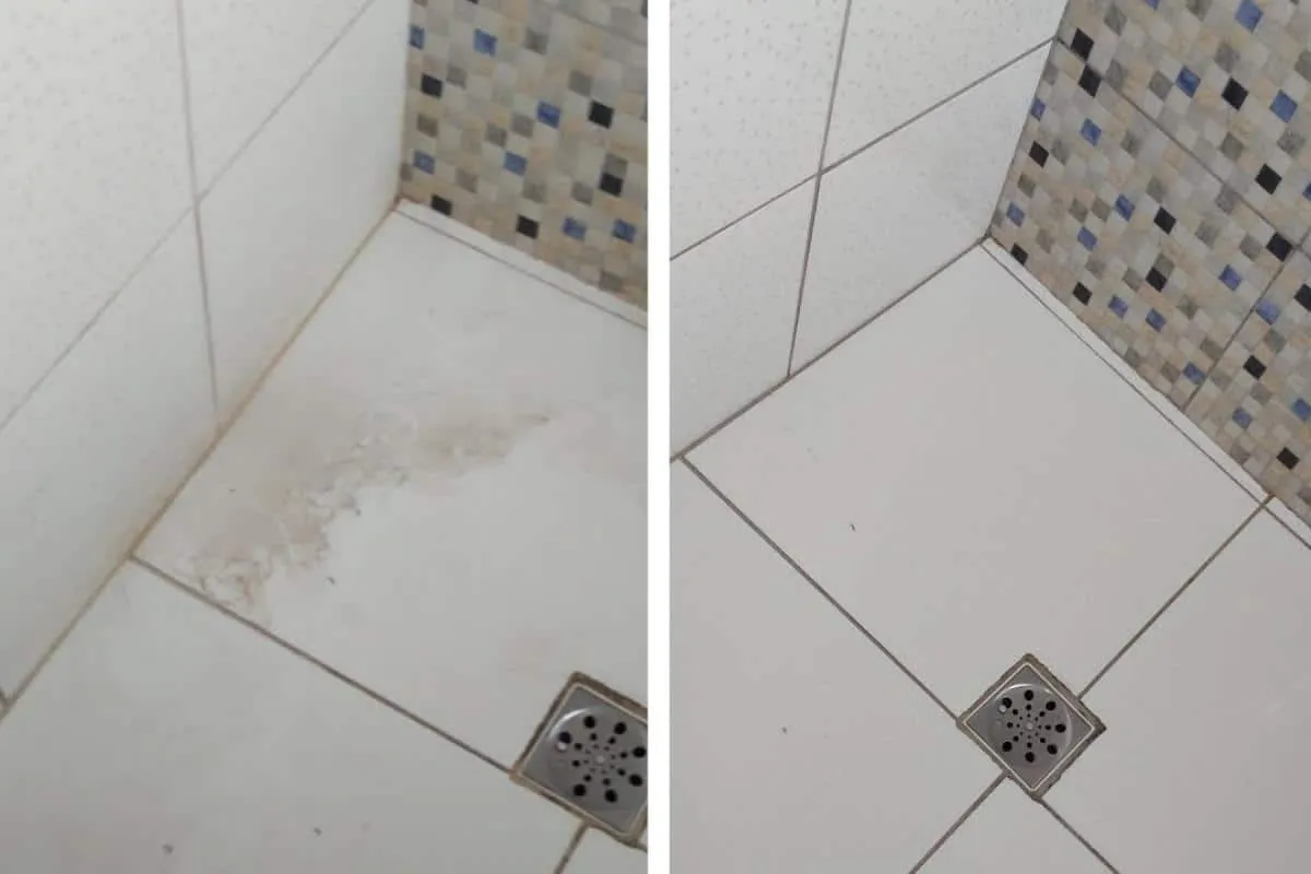 Misturinha para limpar azulejo encardido do banheiro de um j